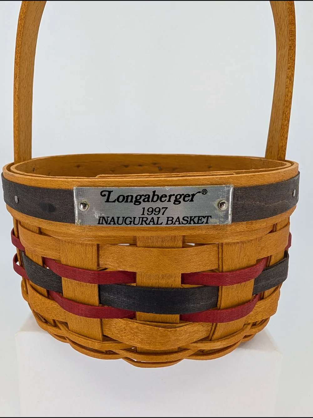 Longaberger 1997 Inaugural Basket/Old Glory Flag Liner/Protector/Eagle Tie-On